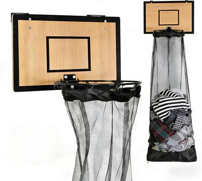 Cesta baloncesto para ropa sucia con cremallera y red para niños