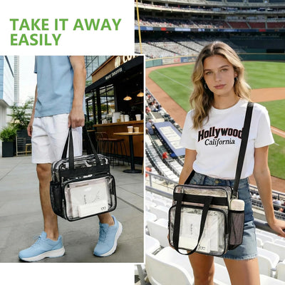 Bolsa transparente 12x12x6pulg para eventos trabajo deportes