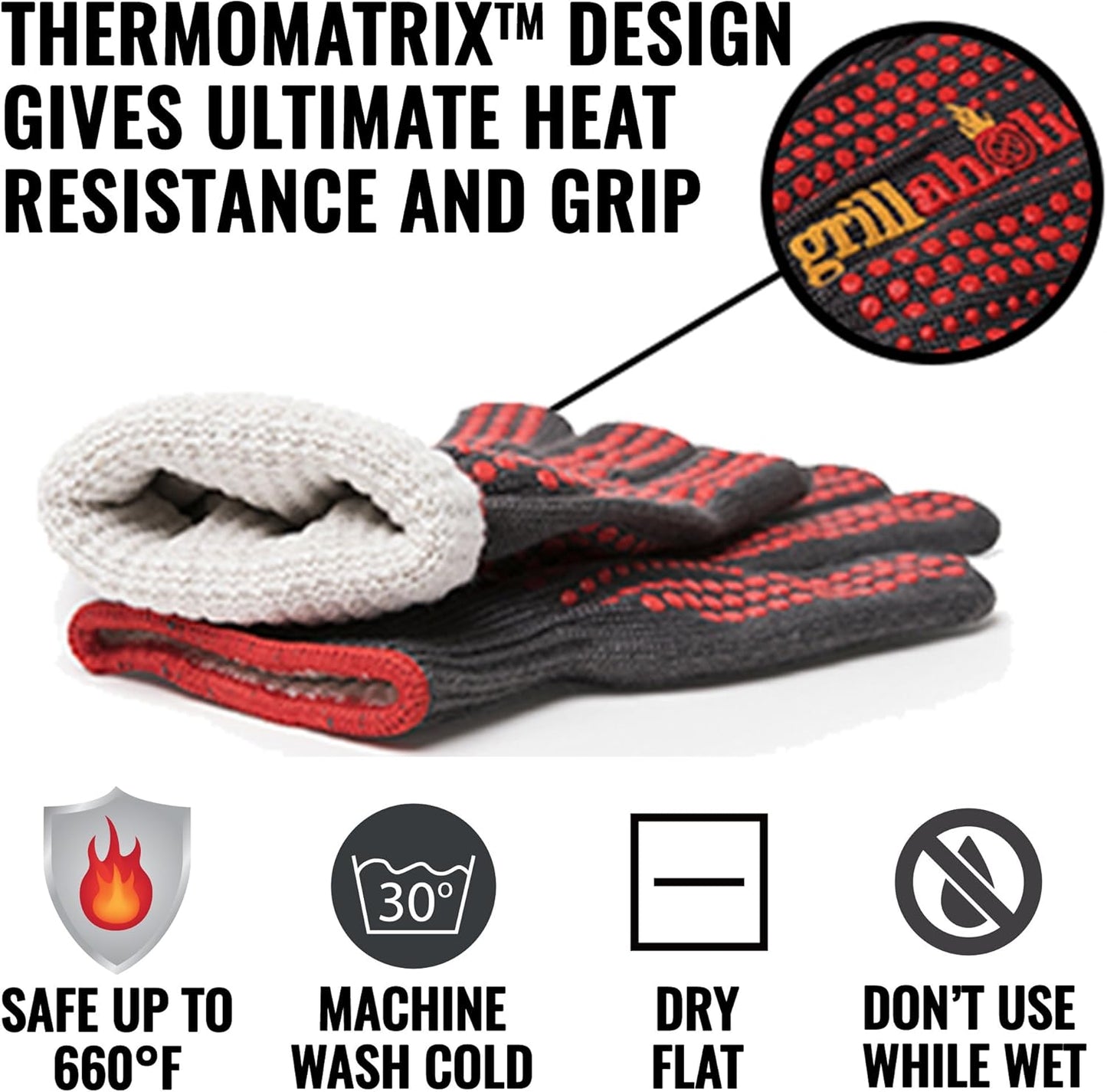 Guantes barbacoa resistentes al calor con silicona ThermoMatrix