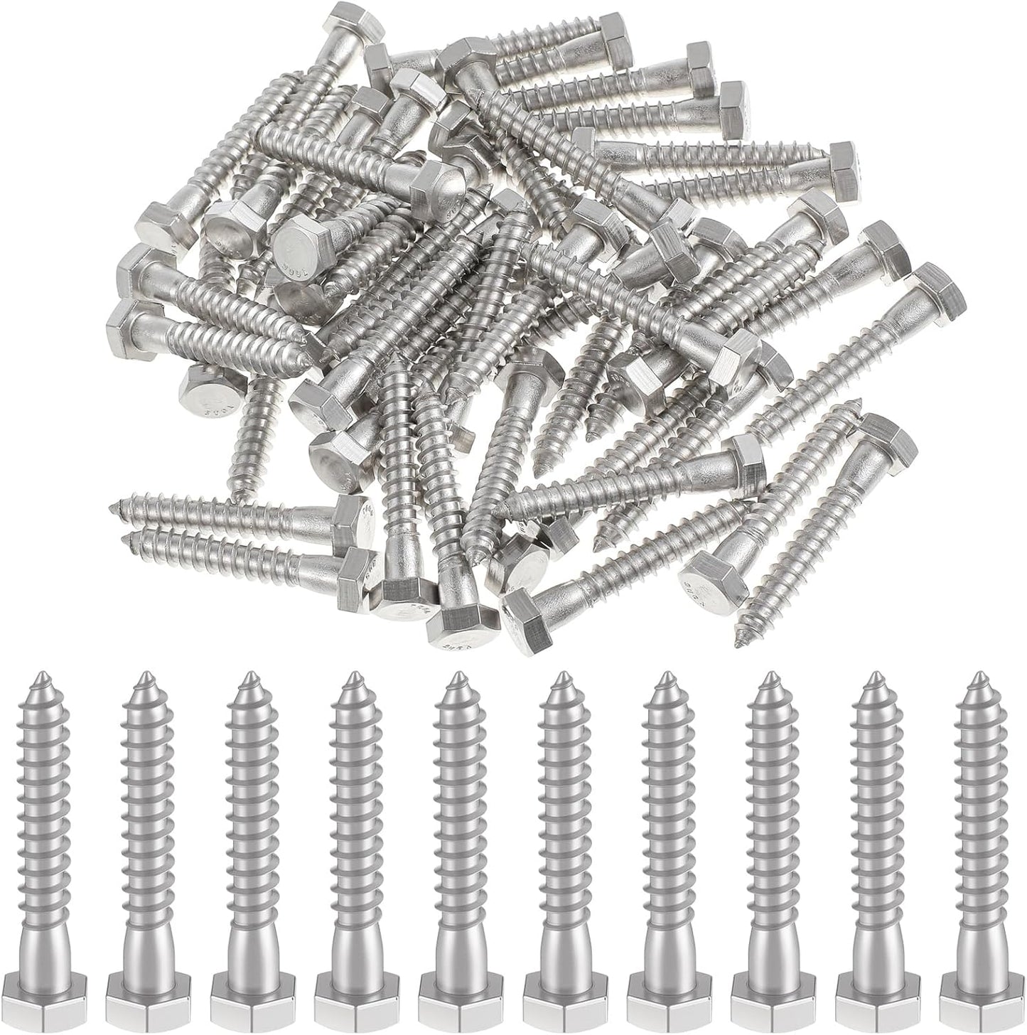 Tuerca hexagonal 1/4x1-1/4 acero inox 304 alta resistencia