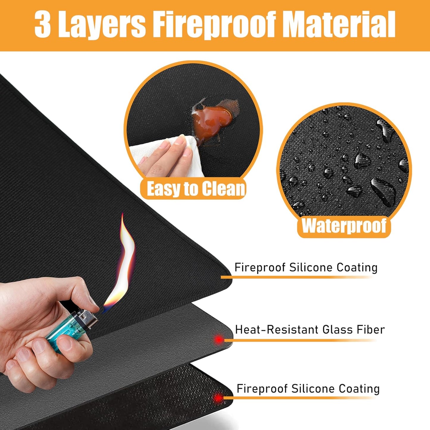 Alfombrilla resistente al calor para freidora de aire horno negra 12x14 pulgadas