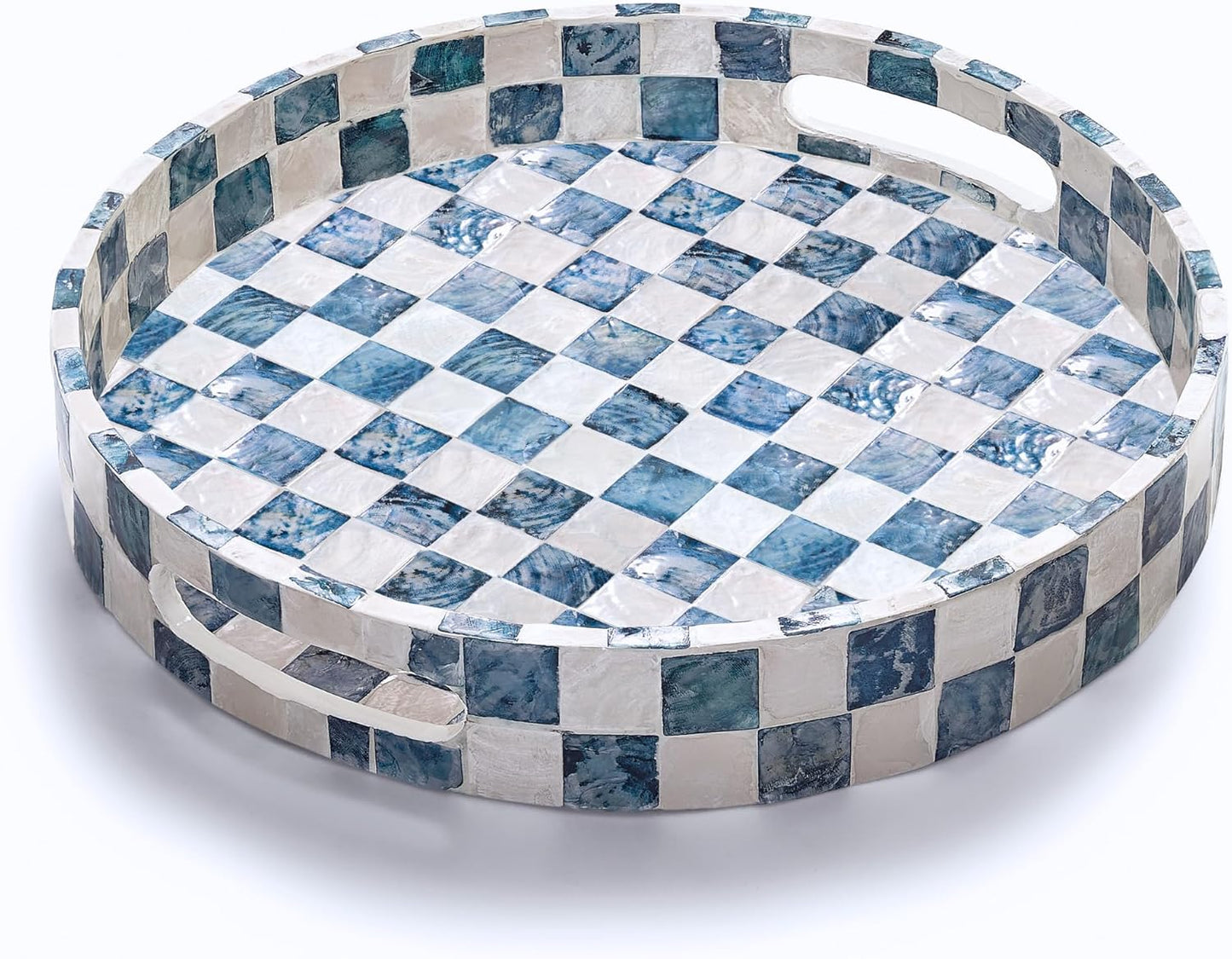 Bandeja decorativa redonda Lazy Susan CHI AN HOME azul marino