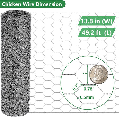 Cerca alambre hierro galvanizado 13.8pulg x49ft para conejos y aves