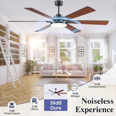 Ventilador techo 72pulg luces control remoto madera sala