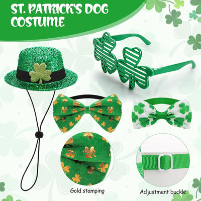4 Disfraces San Patricio para Perro y Gato Ropa Verde Trébol