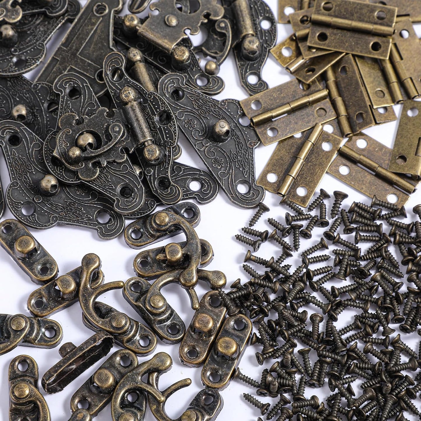 72 Bisagras Cierre Pequeño para Joyero y Muebles Antiguos Bronce