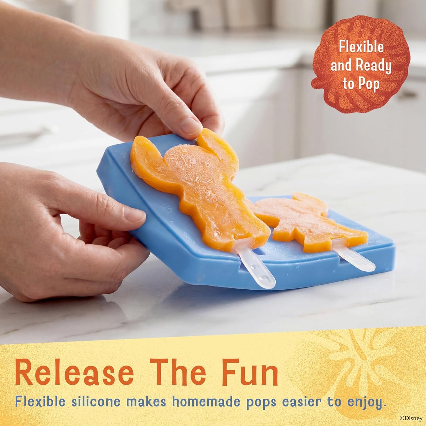 Moldes de silicona para paletas sin BPA flexibles con tapa juego de 2