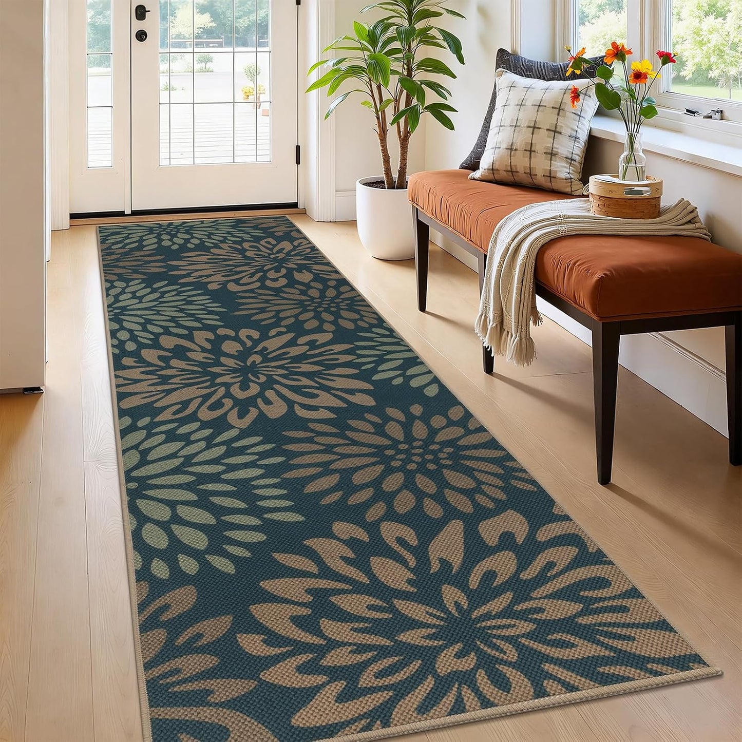 Alfombra lavable antideslizante 2x8ft para cocina y entrada
