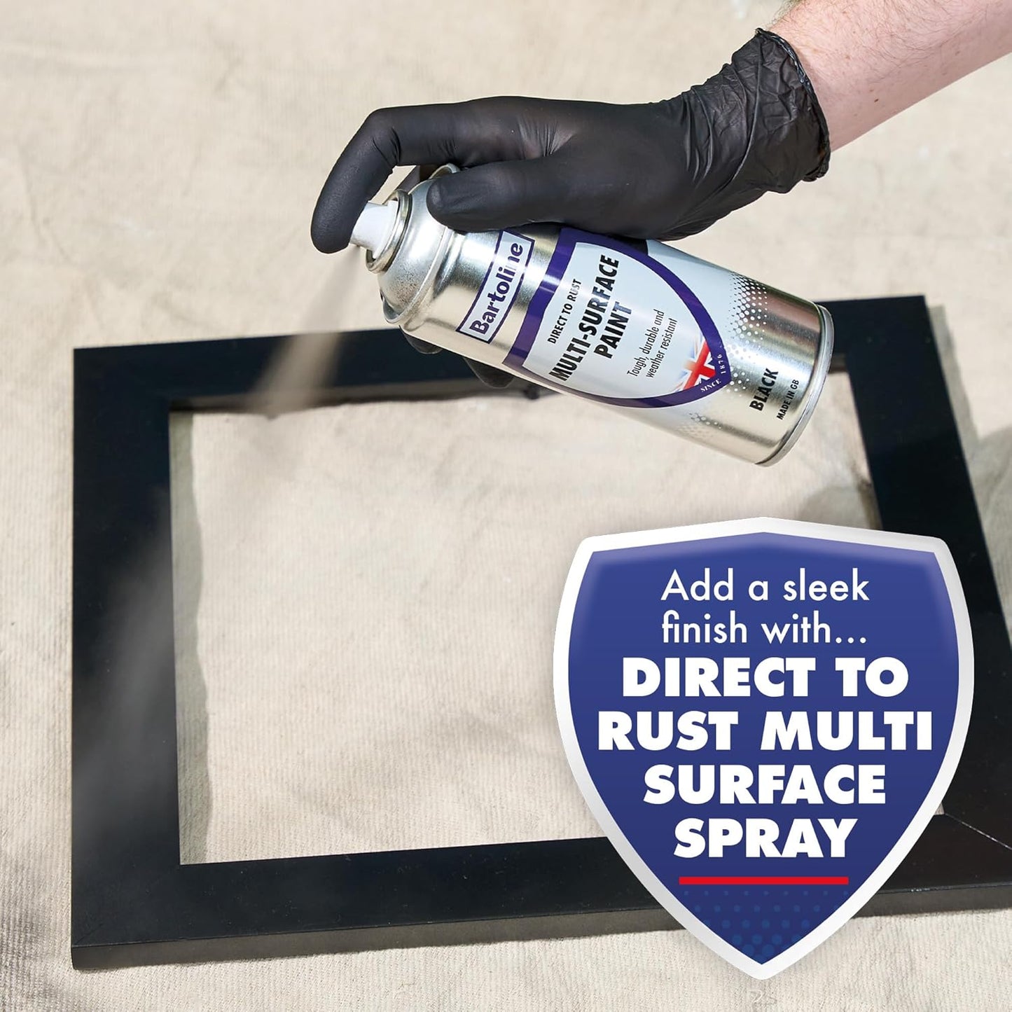 Pintura aerosol multisuperficie negro 13.5oz brillo metal madera