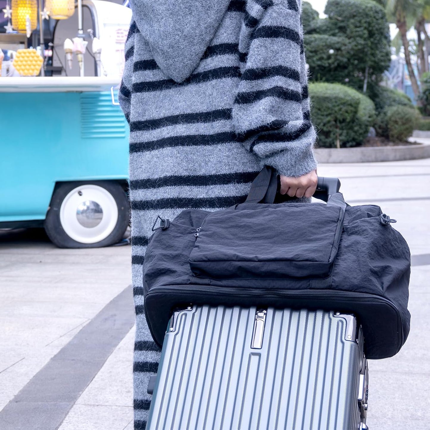 Bolsa viaje plegable expandible con correa hombro resistente