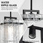 Luces colgantes negras isla cocina vidrio ondulado 7.3pulg