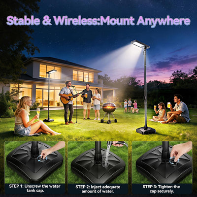 Luz solar exterior con altavoz IP65 para jardín patios garaje