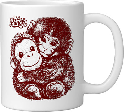 Taza de café con diseño de orangután de felpa blanco