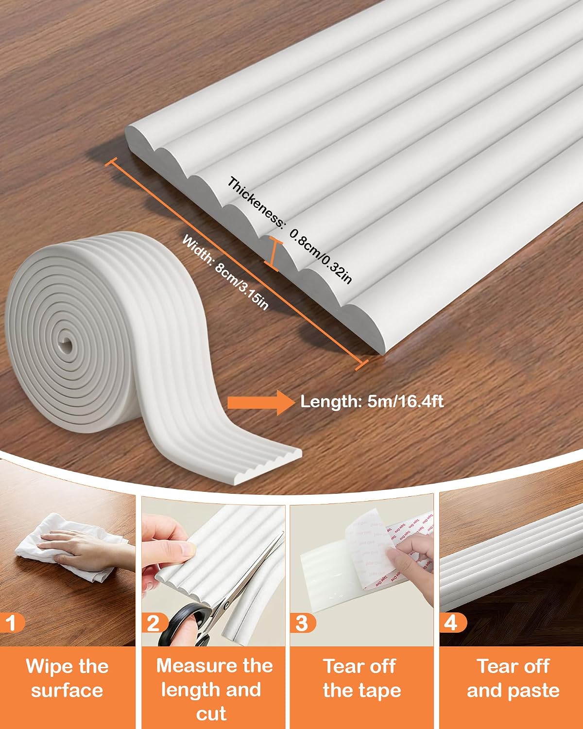 Protector esquina bebé foam 16.5ft blanco