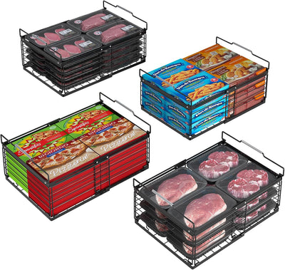 Contenedores congelador 4 Pzas plegables alambre metal ajustable