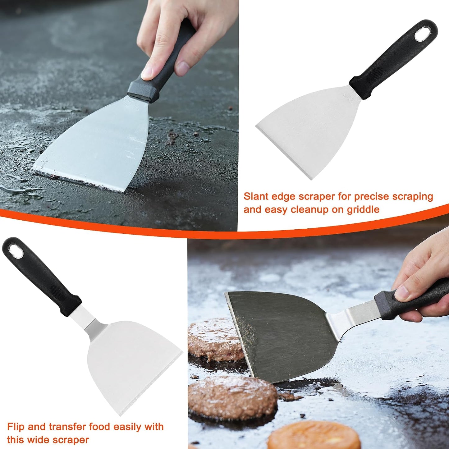 Set 40 accesorios parrilla con cubierta espátula raspador