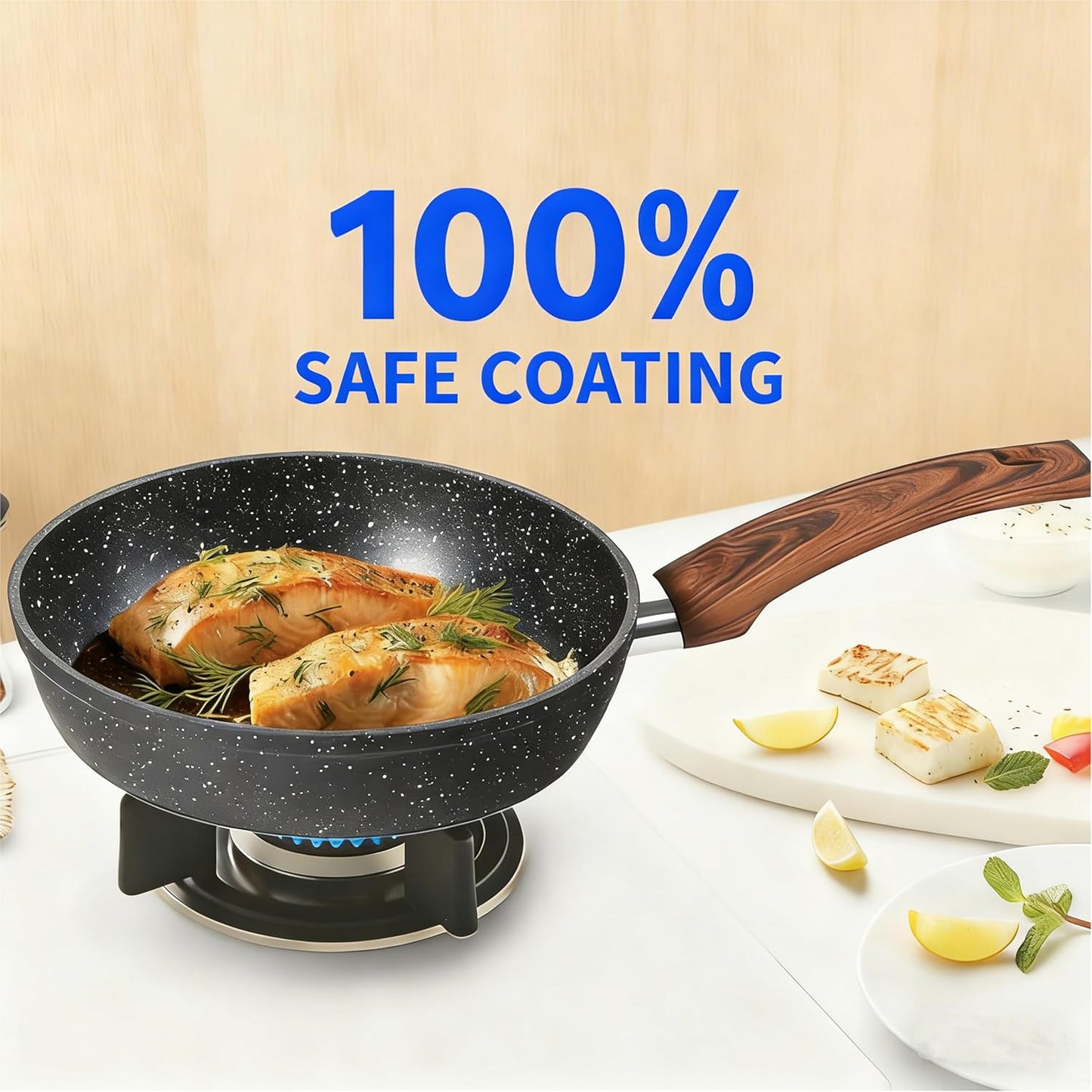 Juego utensilios cerámica antiadherente para cocina