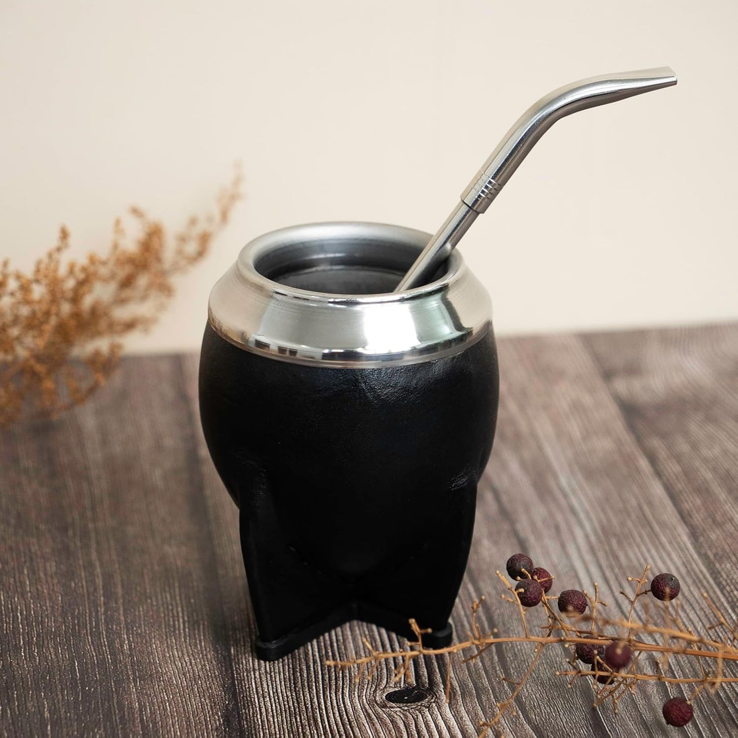 Copa Mate Inox Piel Calabaza Negro
