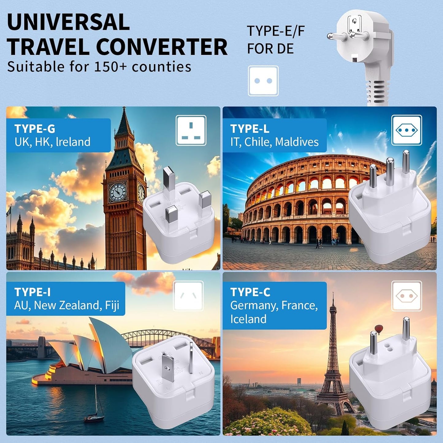 Convertidor voltaje 2000W EE.UU. a Europa para secador