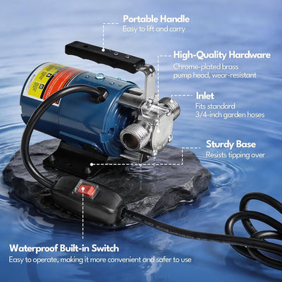Bomba electrica agua 115V 330GPH jardín con manguera succión