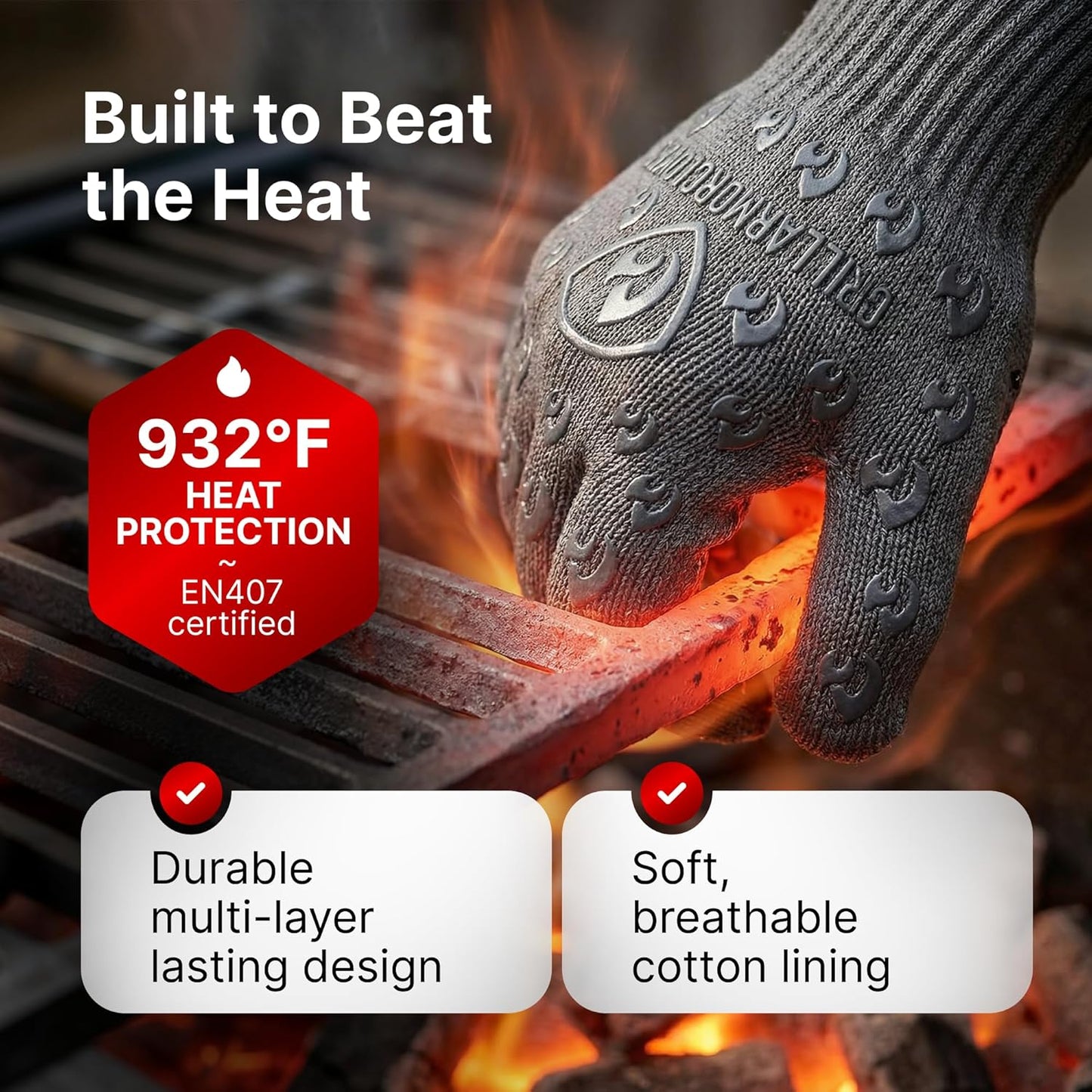 Guantes horno resistentes cortes agarre silicona