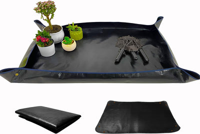 Alfombra trasplante plantas 43x30pulg impermeable plegable negro