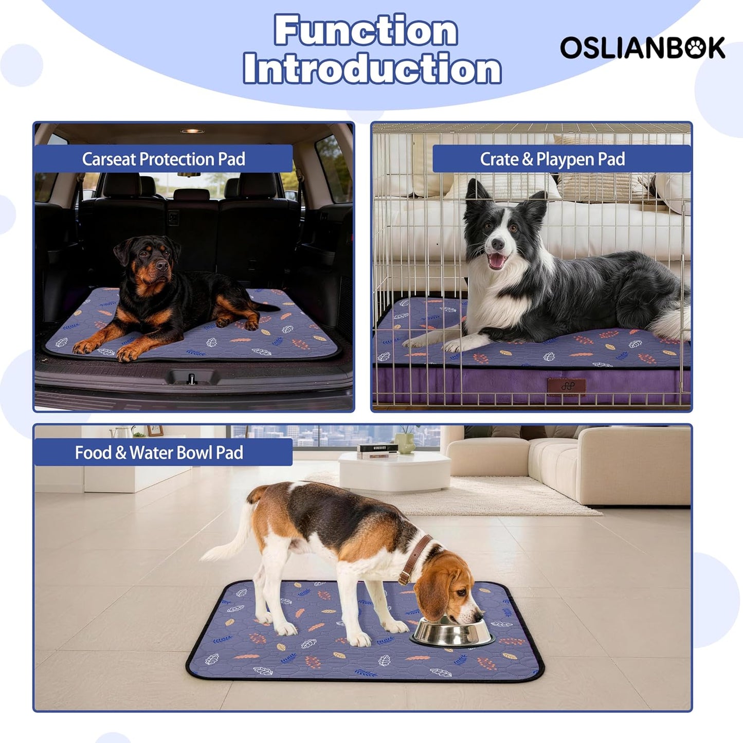 4 Almohadillas Lavables Antideslizante para Perros