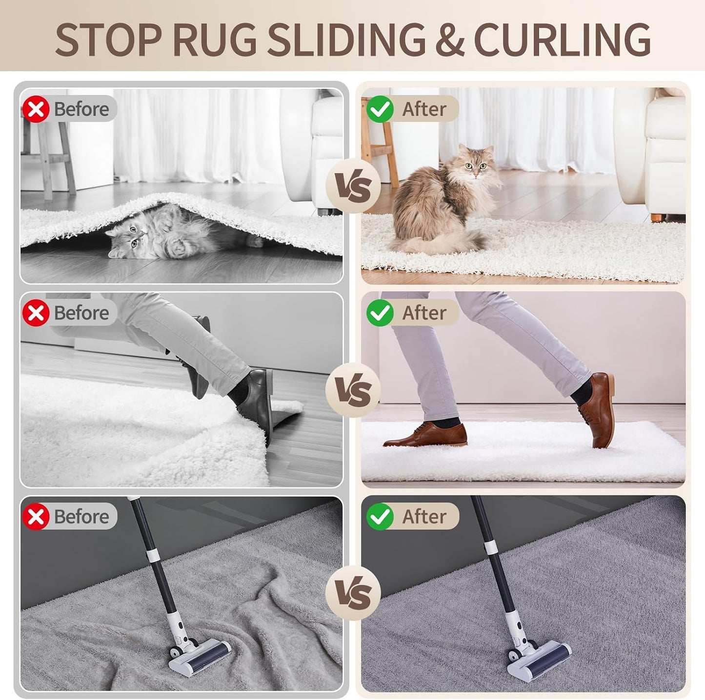 Pinzas reutilizables alfombras antideslizantes suelos madera pack 8