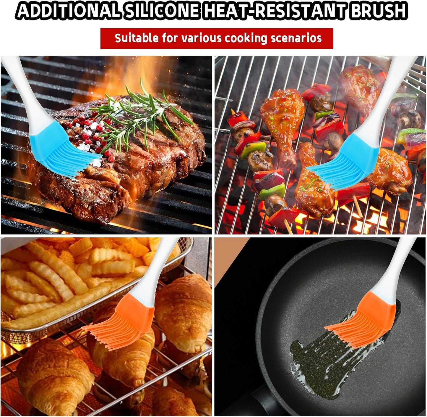 4 Pzas Guantes Silicona Antideslizantes para Barbacoa Cocina