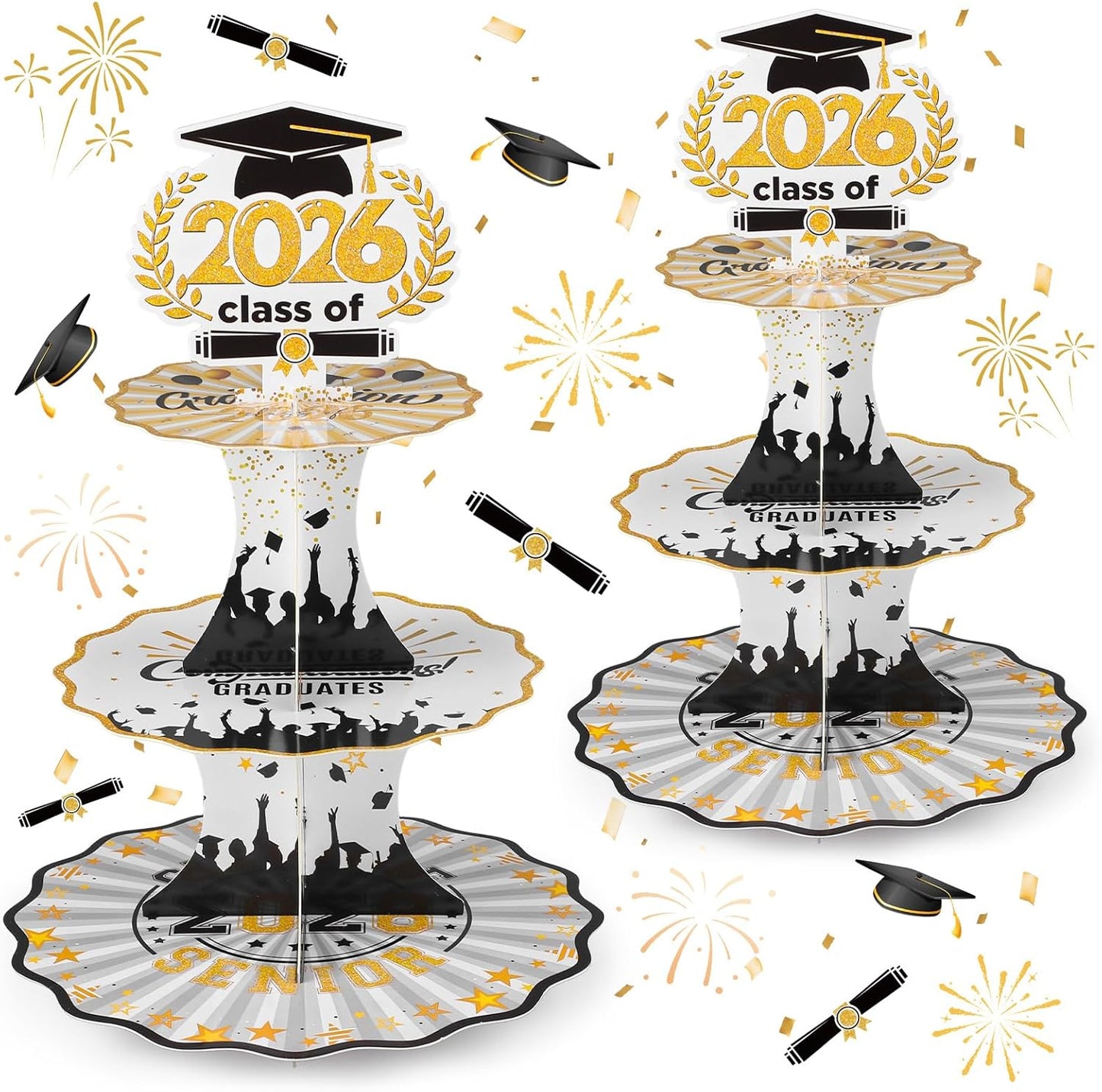 2 Soportes Cupcakes Graduación 2026 Torre Postre