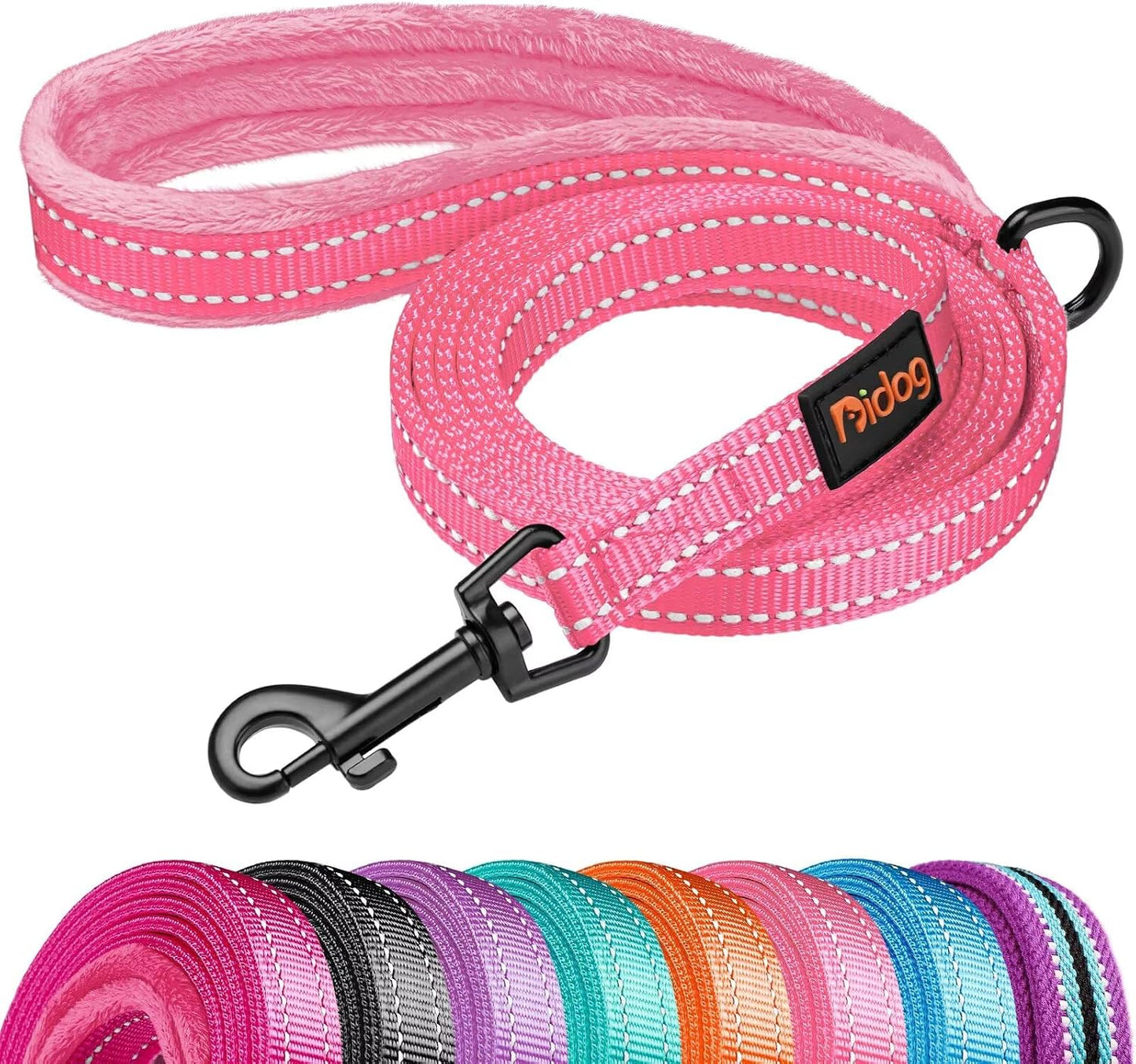 Correa perro rosa 6ft para pequeños ancho 5/8 pulg cierre 360