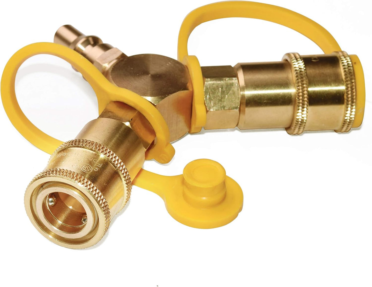 Adaptador Y propano 1/4pulg para RV conexión rápida