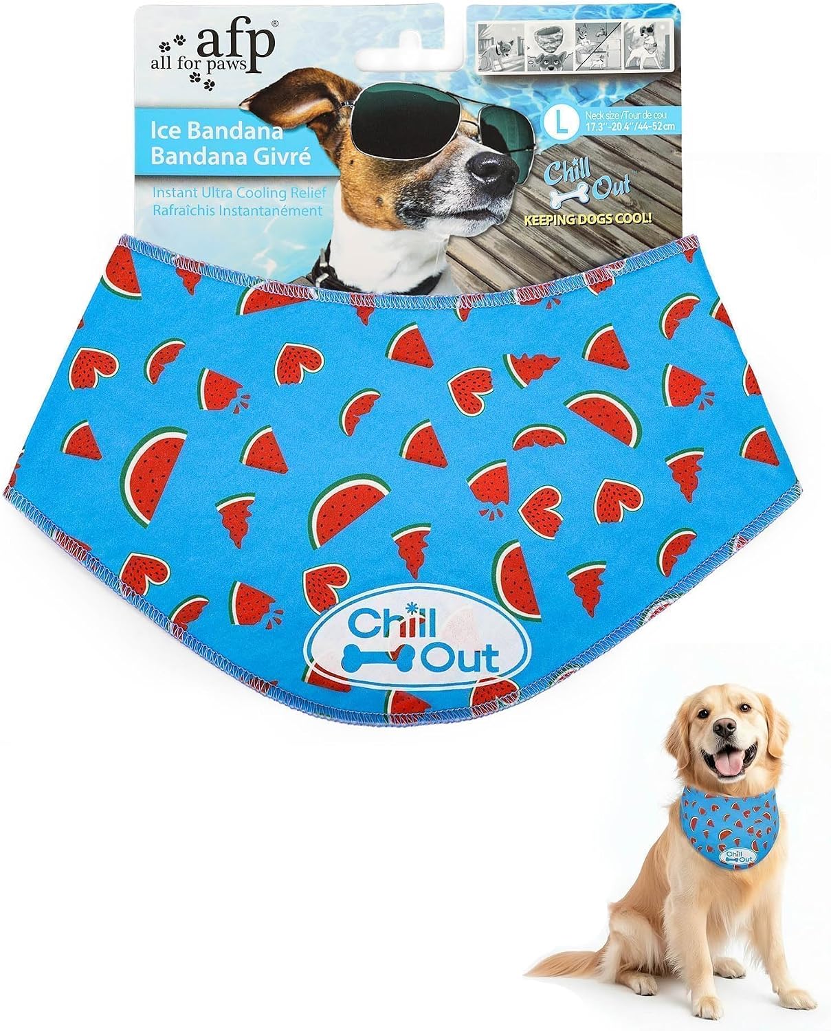 Bufanda refrigerante para perros grande color azul
