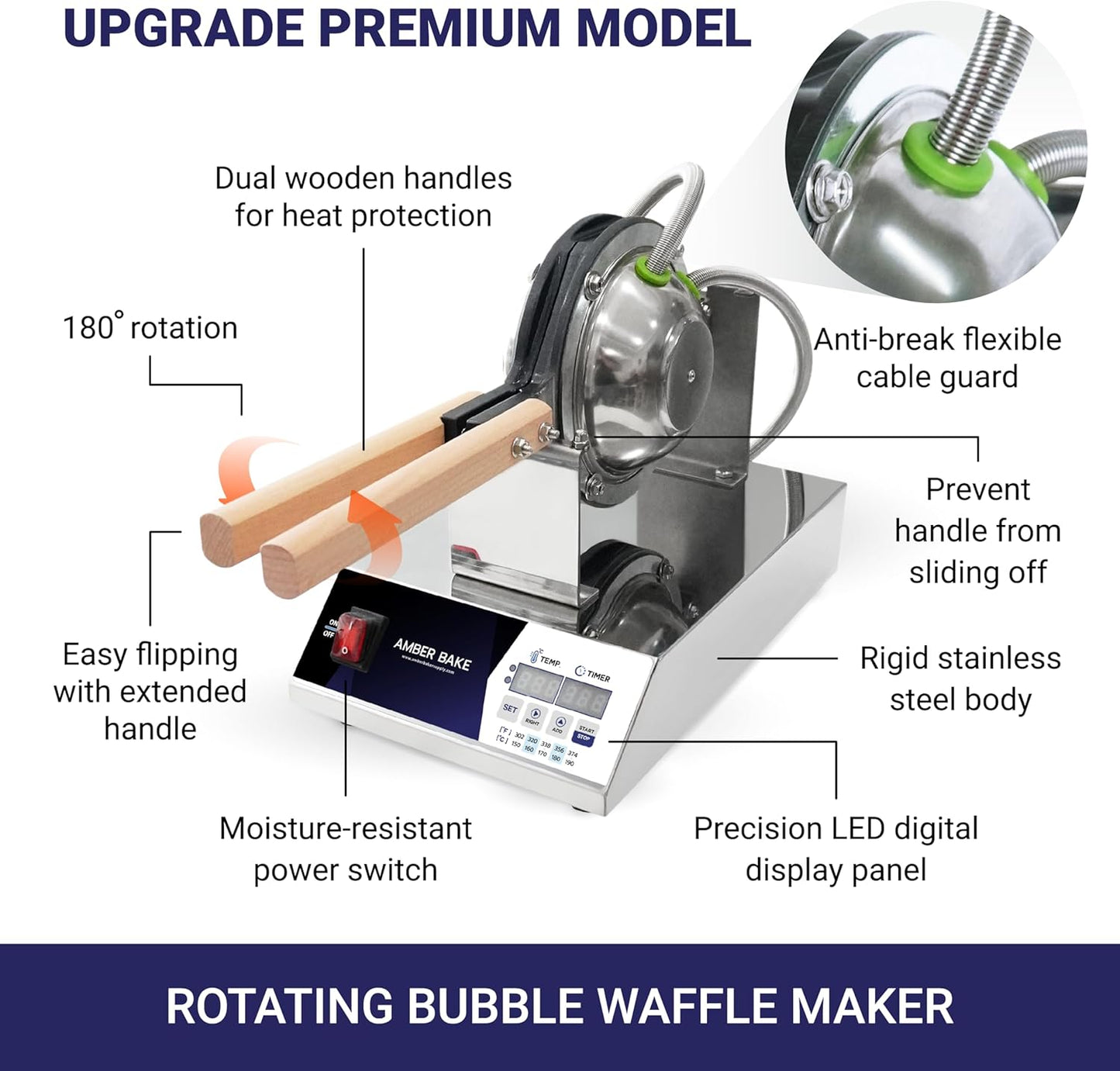Makina de waffles con control digital y placas antiadherentes