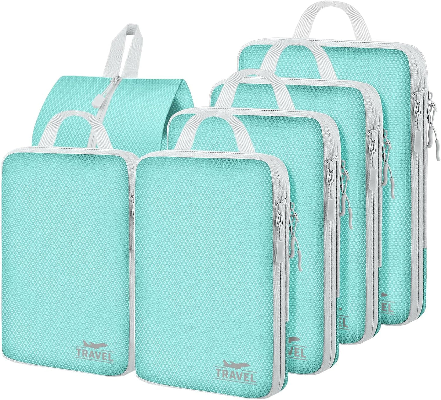 Set 4 Cubos Embalaje Organizadores Viaje Azul