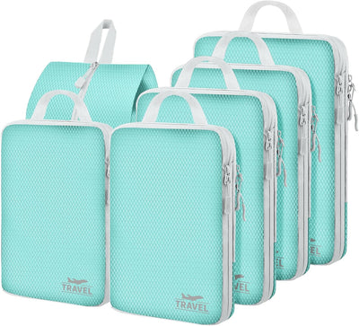 Set 4 Cubos Embalaje Organizadores Viaje Azul