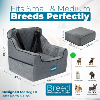 Asiento perro mediano espuma viscoelástica correas seguridad lavable