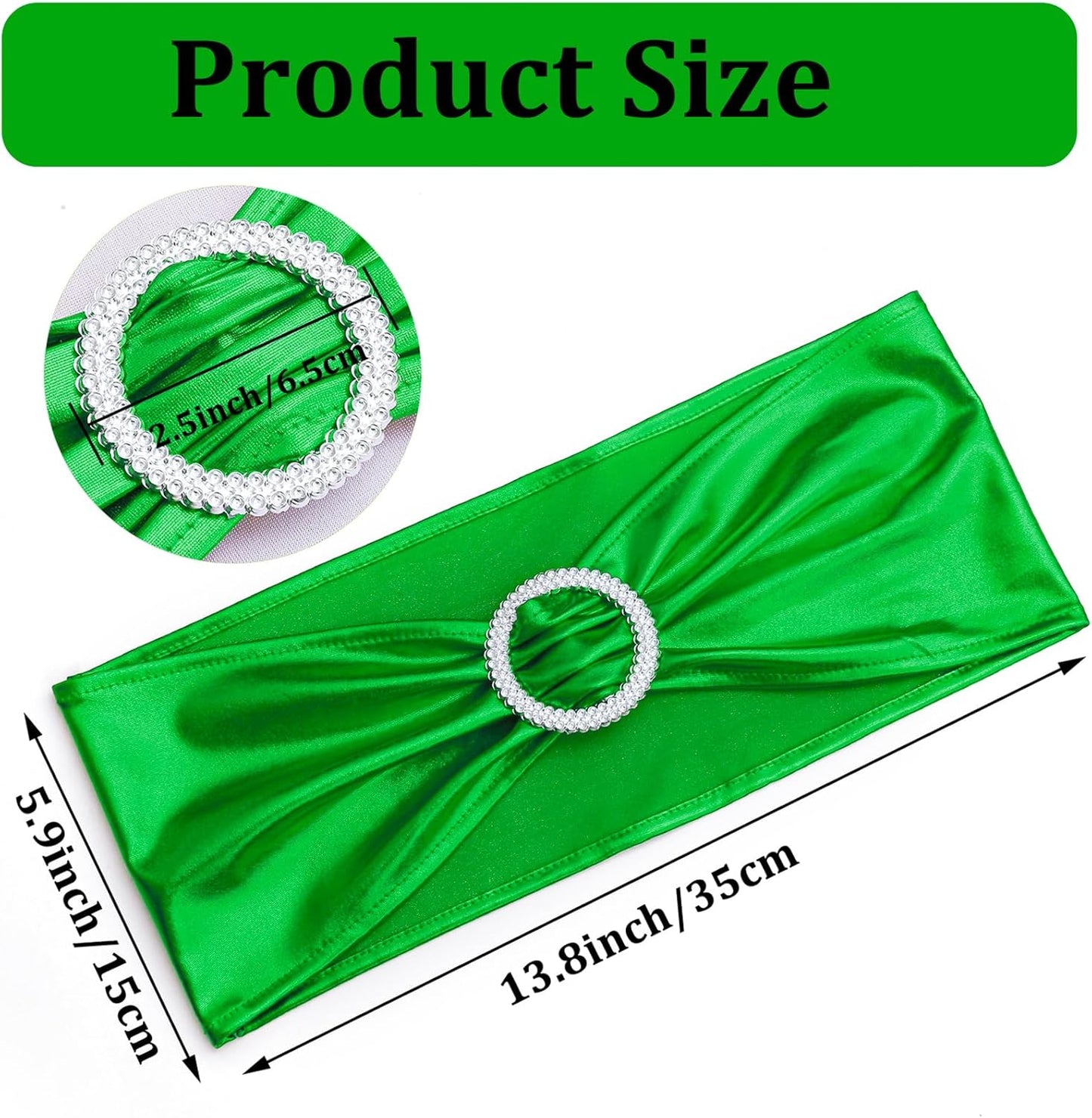 Lazos elásticos para silla con hebilla deslizante 10" verde