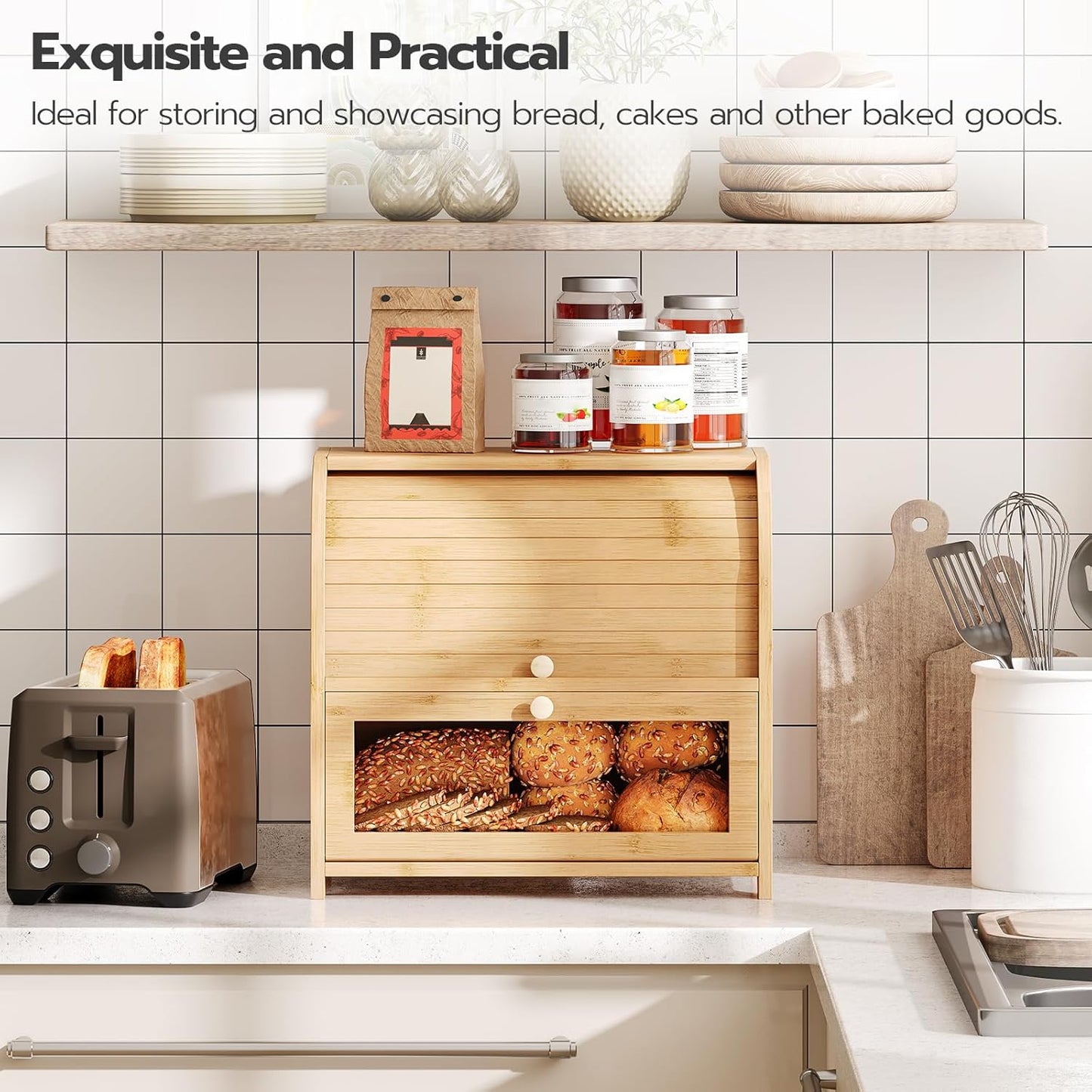 Set 2 estanterías para almacén de pan y cocina YL13MB01