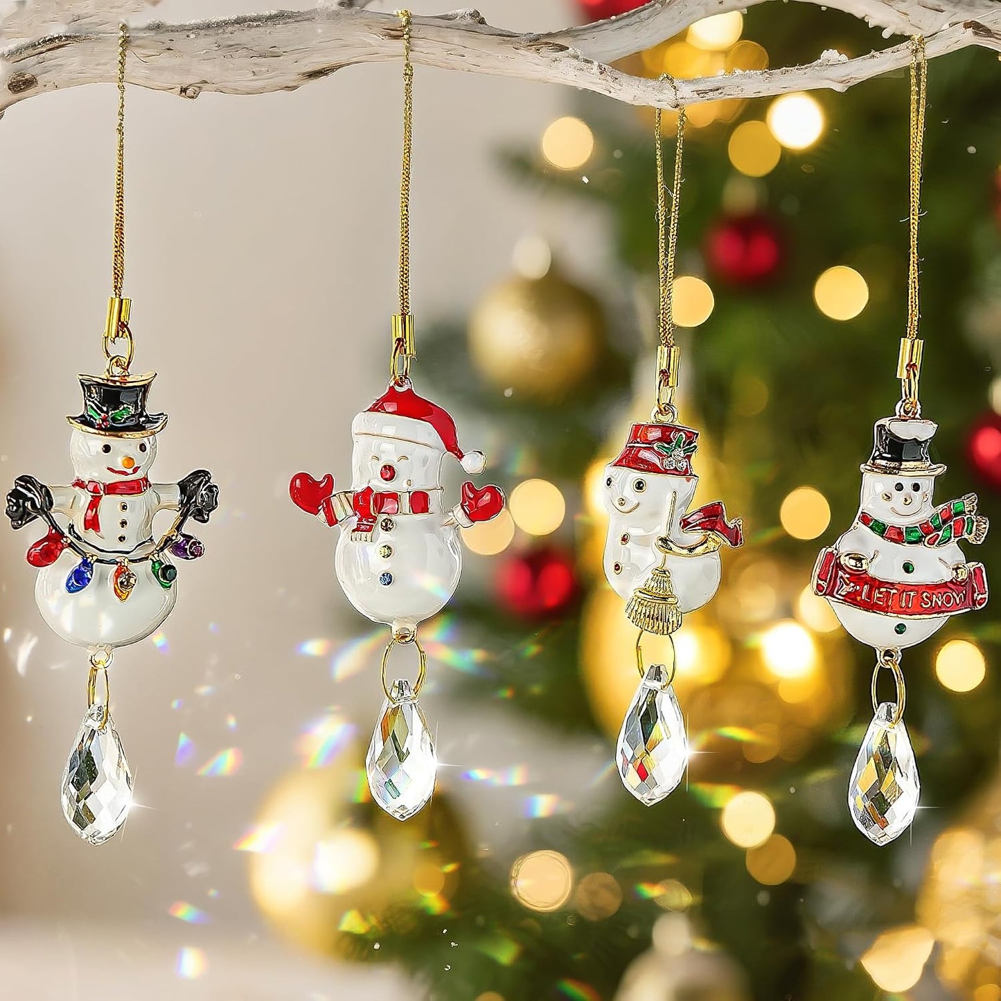 Atrapasoles muñeco nieve decoración navidad 4 pzas