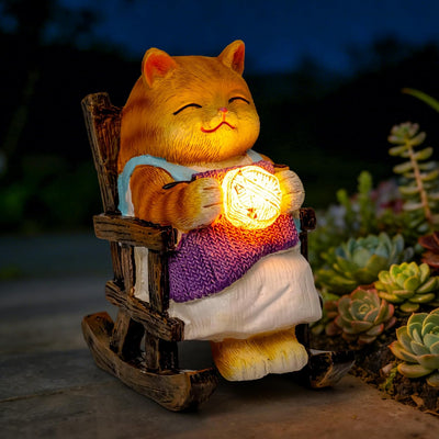 Estatua gato jardín decoración hadas regalo cumpleaños mujer