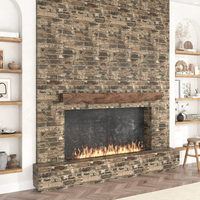 Papel tapiz vintage ladrillo marrón para baño cocina chimenea