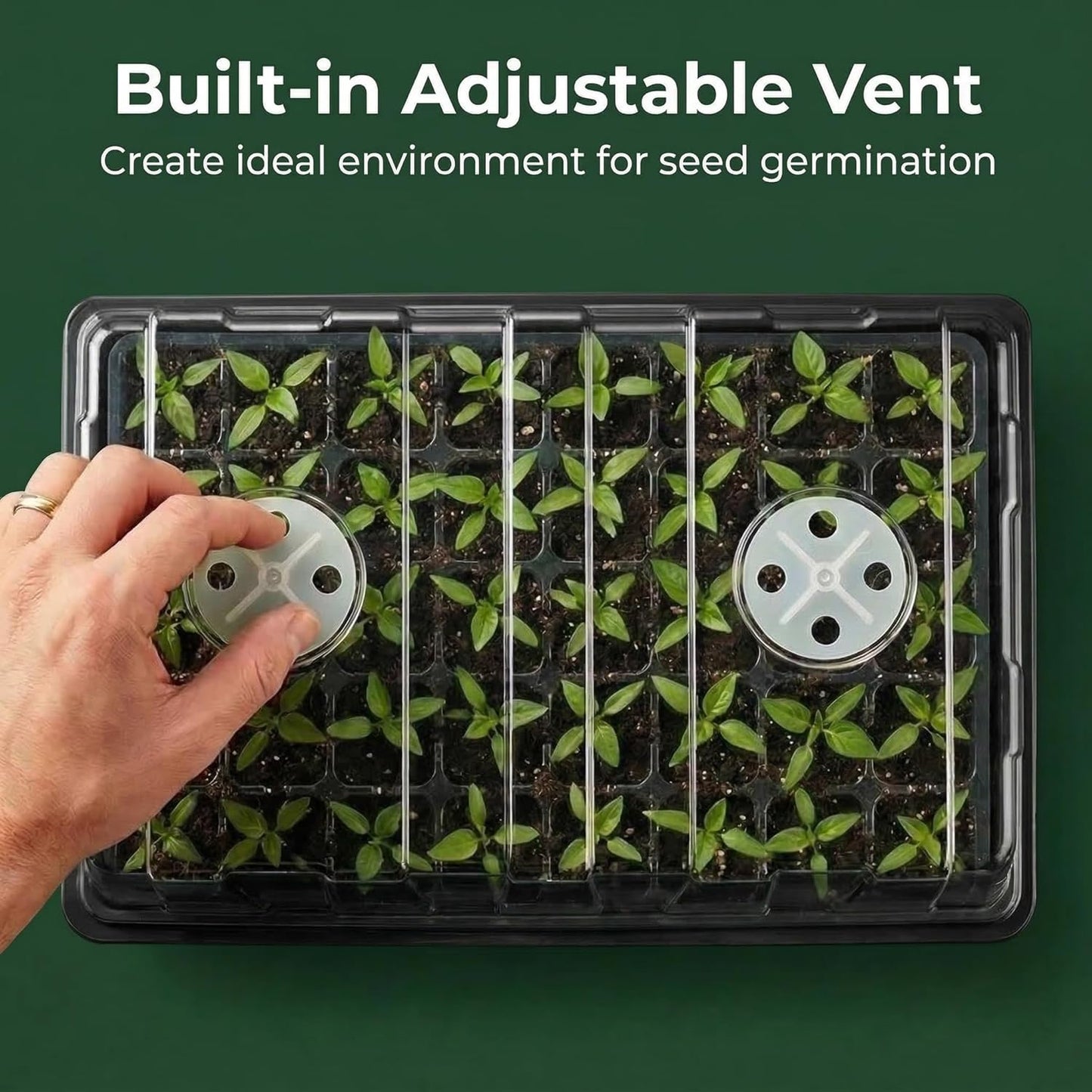 Set 5 bandejas germinación con cúpula y base ventilada