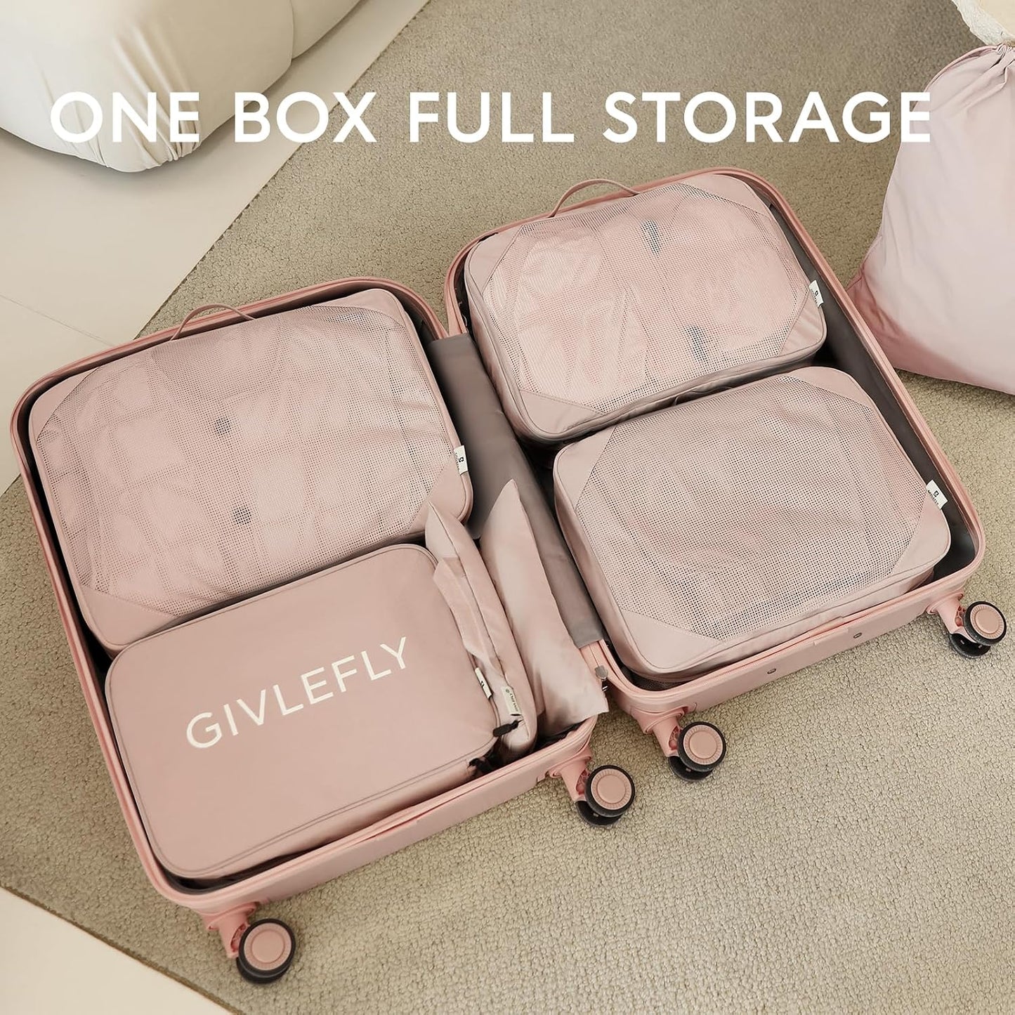 Set 6 Cubos Embalaje Viaje Organizador Nailon Impermeable