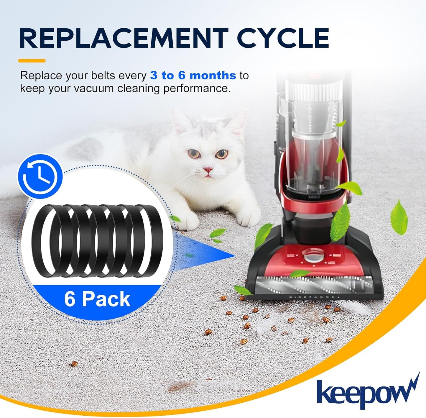 Correa repuesto aspiradora Hoover WindTunnel XL para mascotas set 6