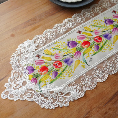 Caminos mesa tulipanes 12x36pulg vintage Shabby Chic