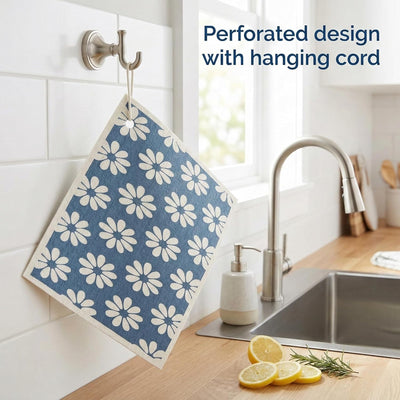 Paquete de 6 paños de cocina suecos absorbentes de celulosa alemana