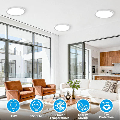 2 Luces LED Techo 7" 15W 5 Temp Color