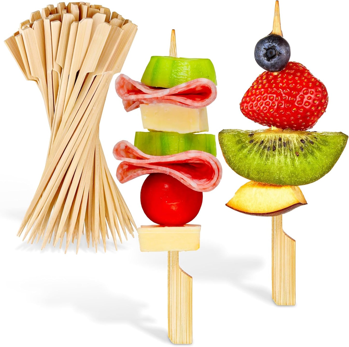 Brochetas bambú 4.7pulg set 200 resistente aperitivos fiestas