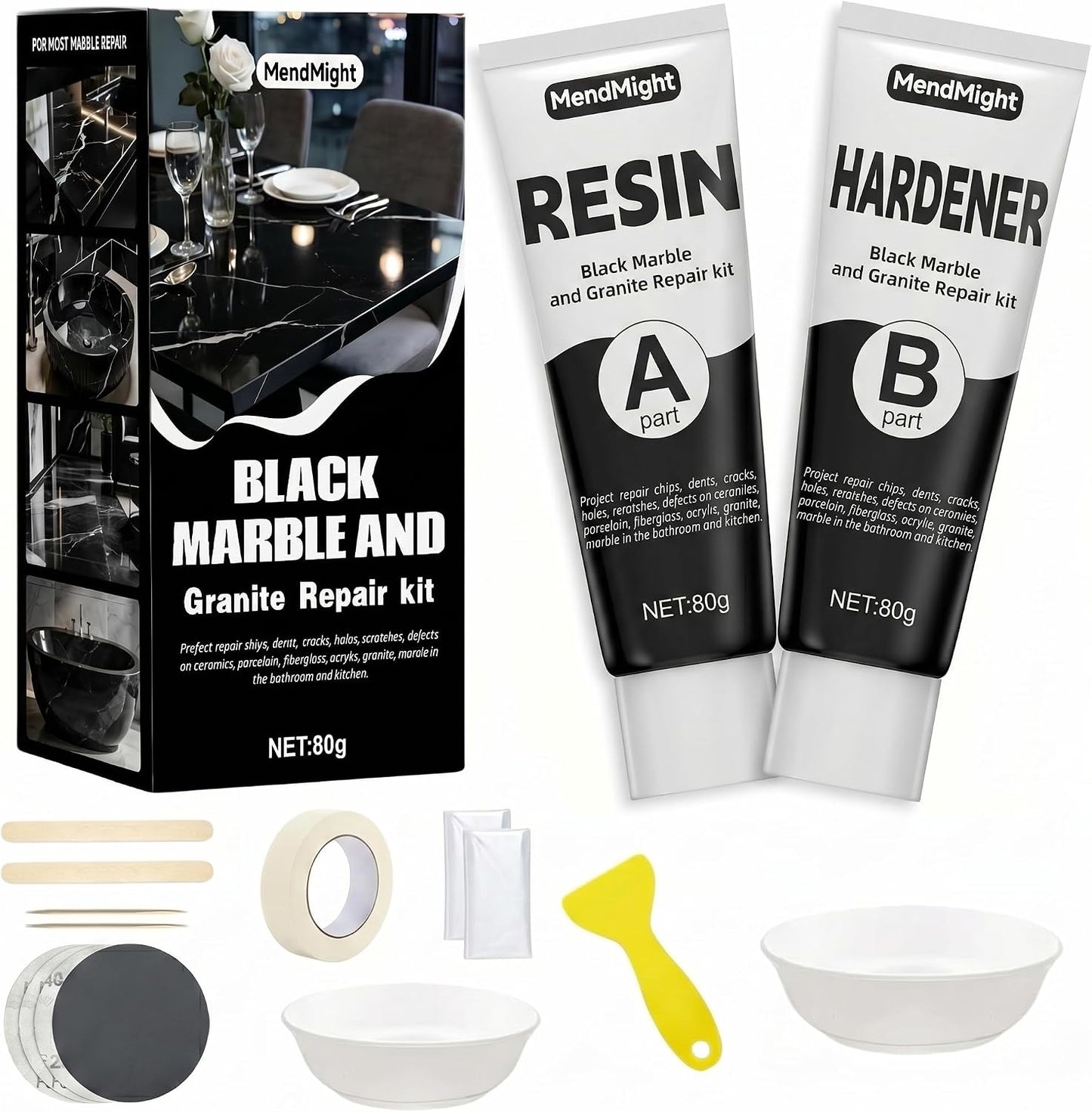 Kit adhesivo reparación grietas azulejos bañera